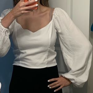 NWT Peasant Sleeve Corset Top